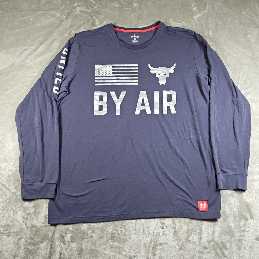 Under Armour Project Rock Shirt Mens XXL By Air Freedom Long Sleeve Patriotic